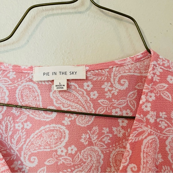 NWT Pink Tie Front Blouse - Picture 4 of 7